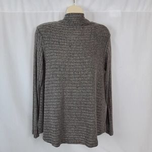Renee C Long Sleeve Gray Lightweight Mock Neck Sweater, Small